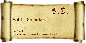 Vahl Domonkos névjegykártya